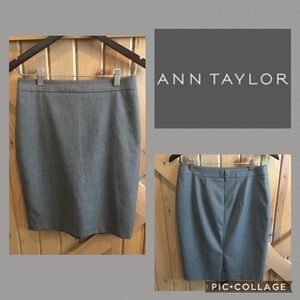 Ann Taylor White Pencil Skirt 4P Classic Gray